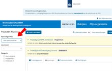 Toon open of gesloten projecten